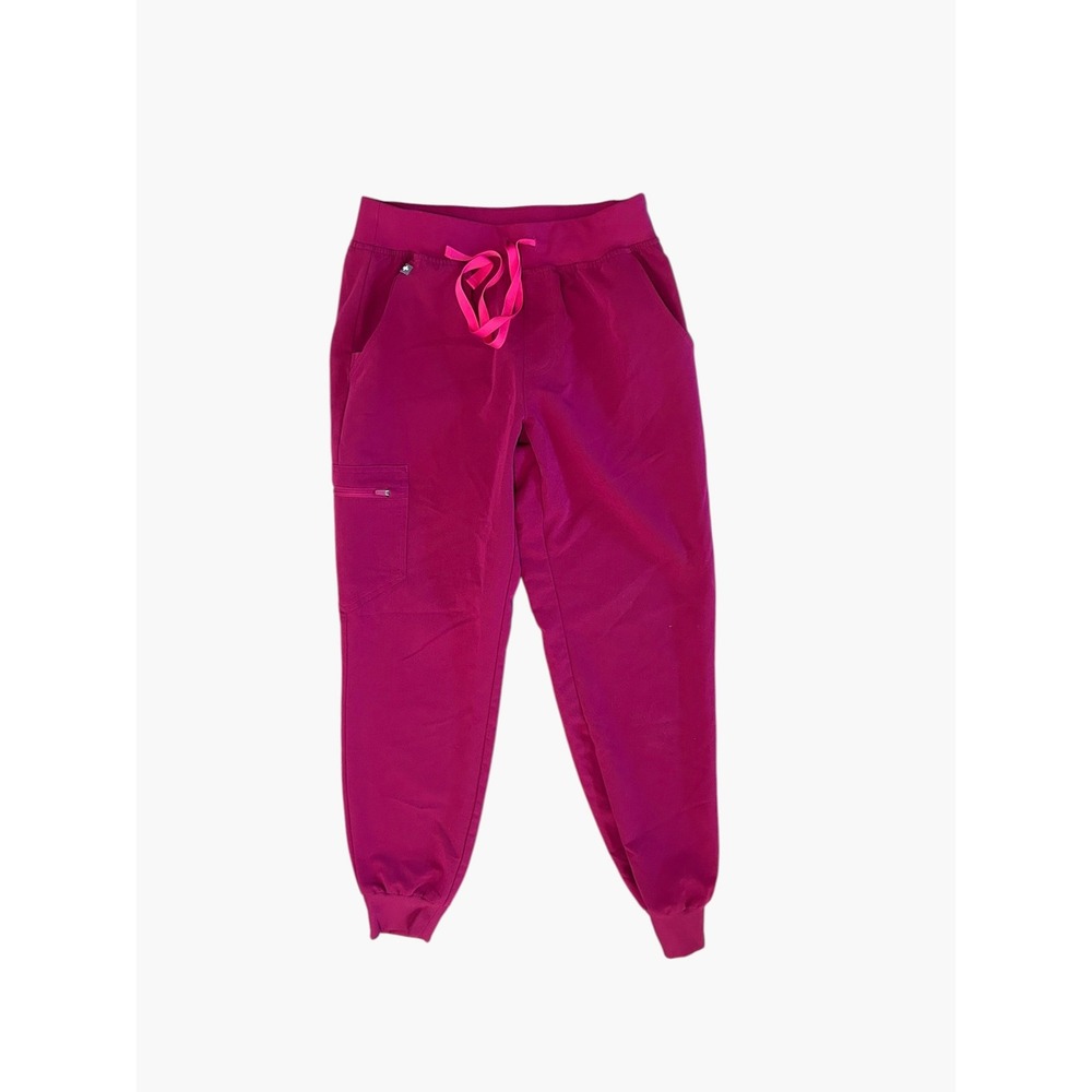 Figs Zamora Jogger Scrub Pants Womens Small Dark Magenta Pink Purple